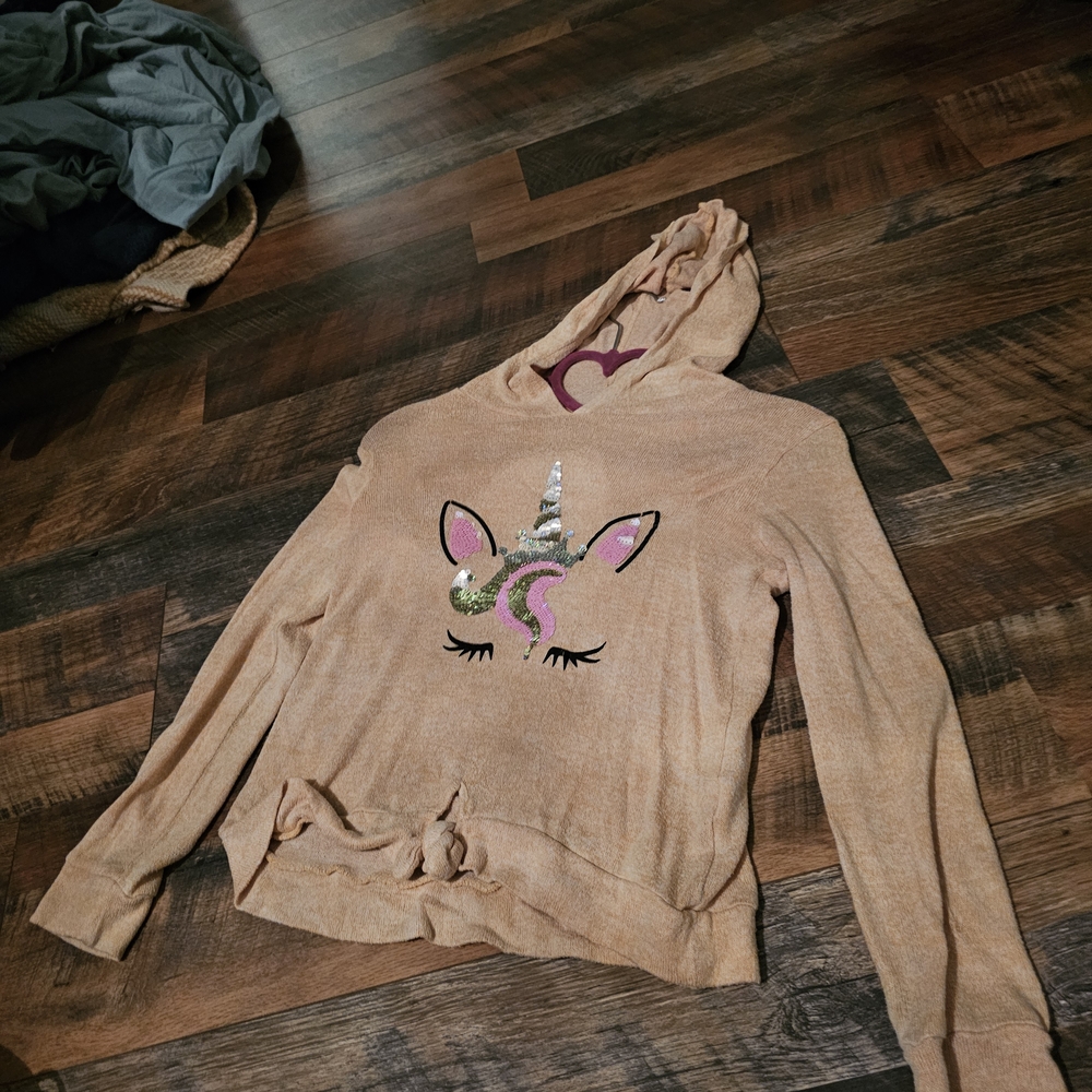 Yellow Hoodie with Unicorn Design